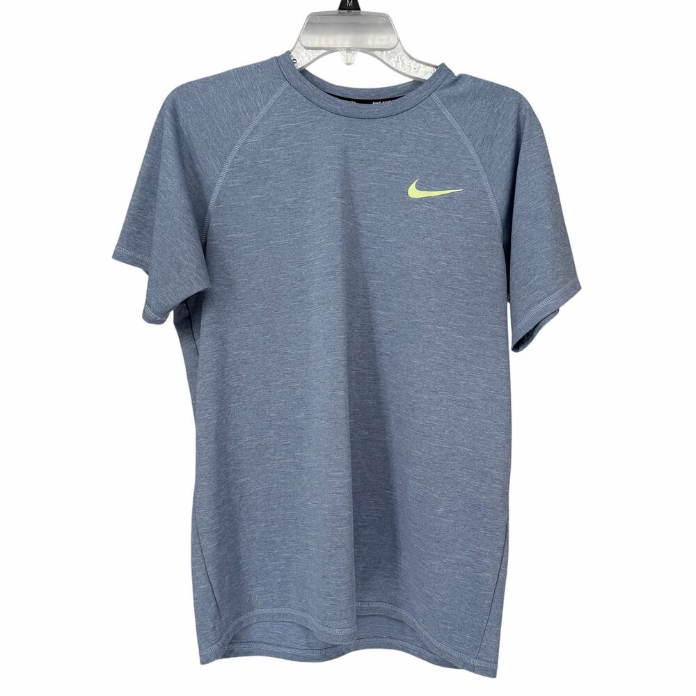Nike Men's Heather Blue Dri-Fit Short Sleeve Swim Rash Guard Shirt Sz Med
